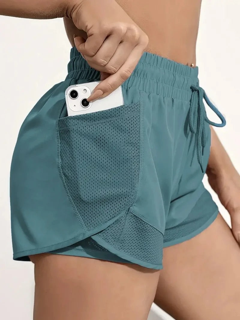 Women's Elastic Shorts With Pockets - ZOE FITNESS
