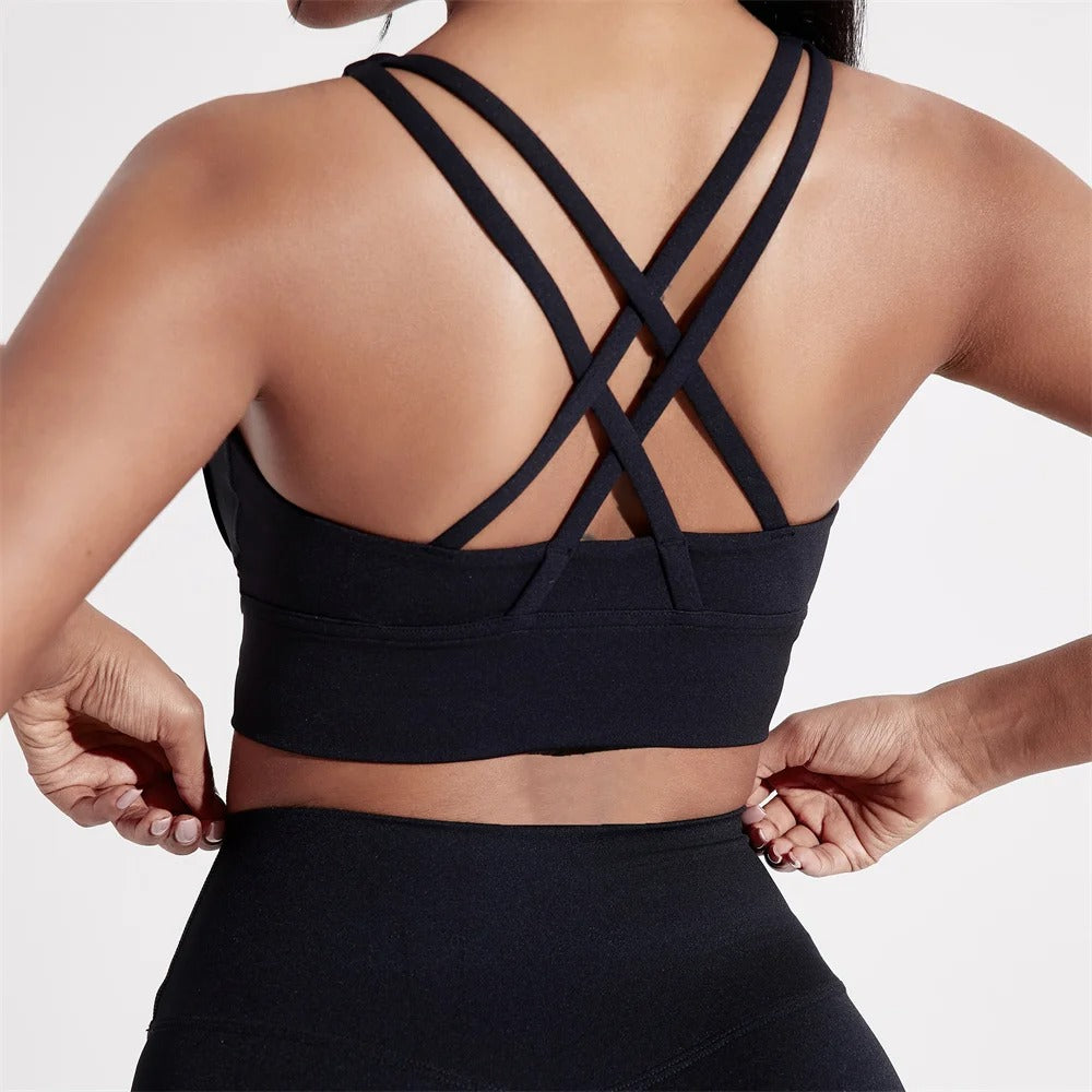 Women Cross back Fitness sport Bra high strength - ZOE FITNESS