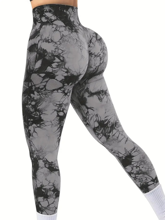 Seamless High Waist Leggings Women Tie Dye - ZOE FITNESS