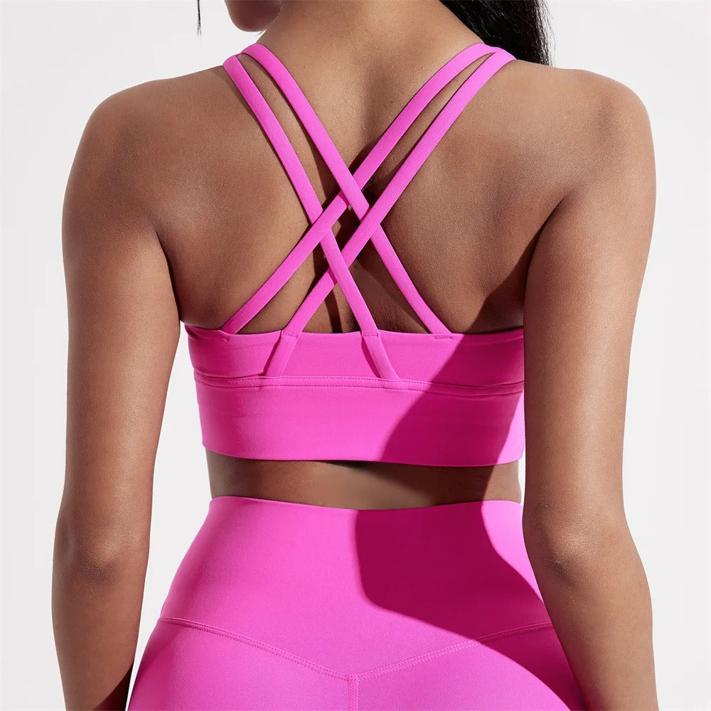 Women Cross back Fitness sport Bra high strength - ZOE FITNESS